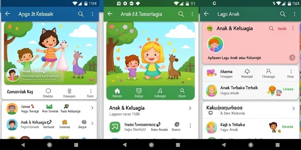 Antarmuka aplikasi 116X yang ceria dan mudah digunakan.