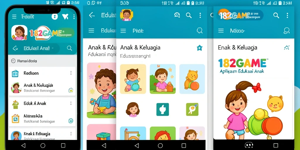 Antarmuka menarik dengan permainan edukasi interaktif untuk anak.