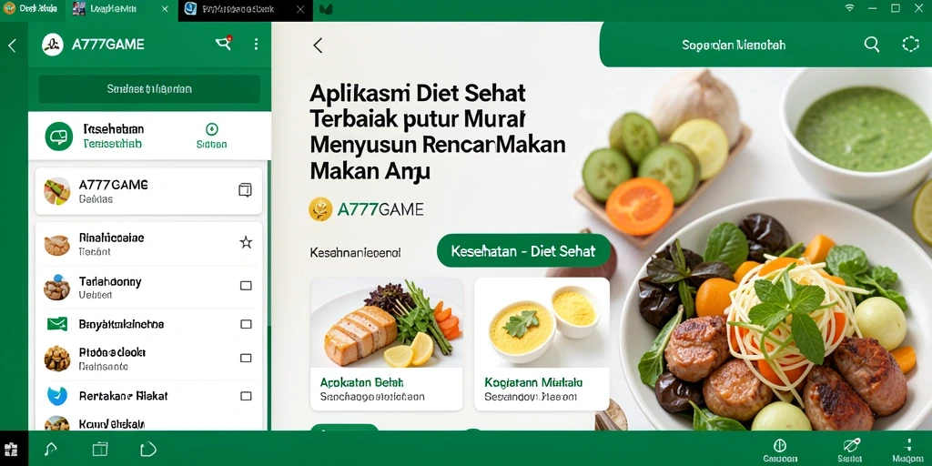 Antarmuka A777GAME yang menarik dan user-friendly untuk Diet Sehat.