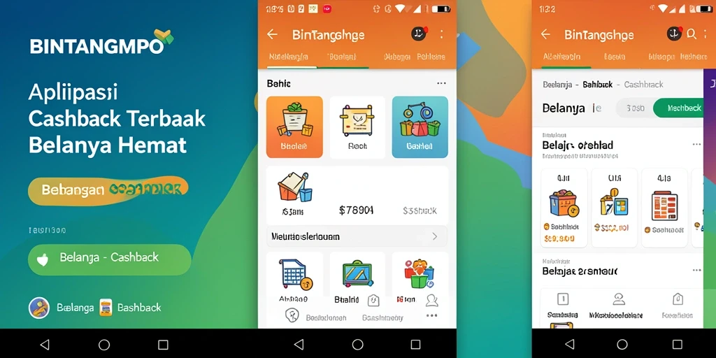Tampilan utama aplikasi BINTANGMPO dengan fitur cashback yang menarik.