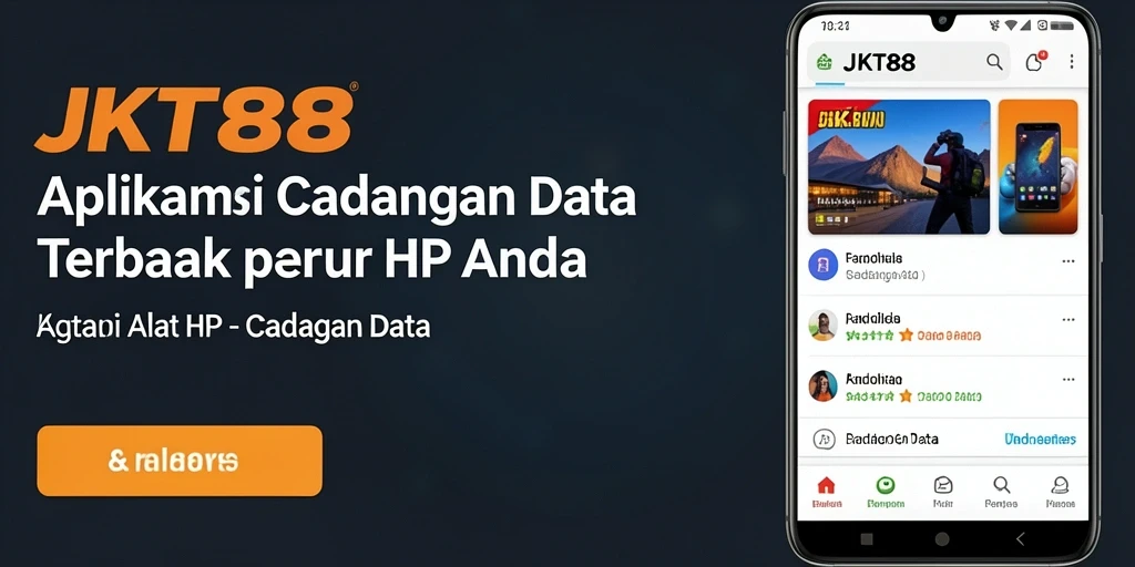 Tampilan antarmuka aplikasi JKT88 untuk cadangan data.