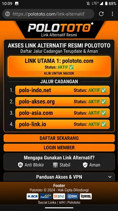 Tampilan link alternatif polototo