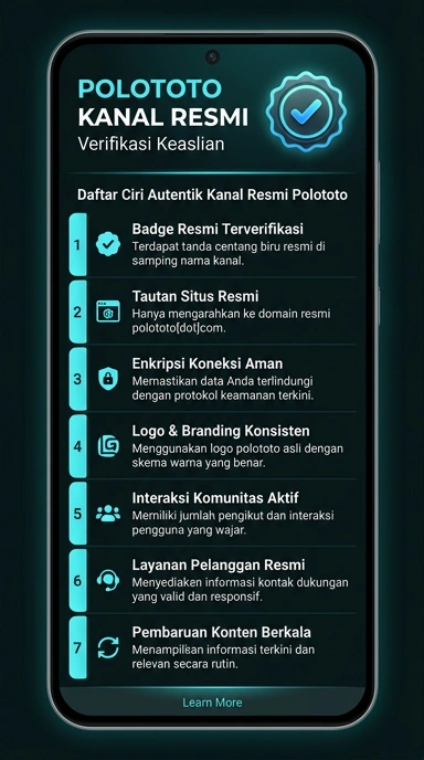 Tampilan kanal resmi polototo